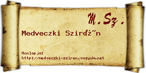 Medveczki Szirén névjegykártya